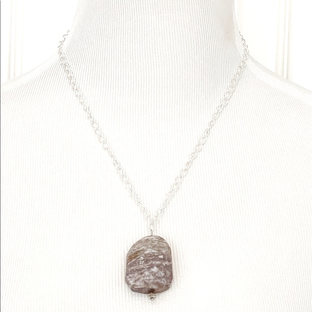Handcrafted drop pendant gemstone necklace